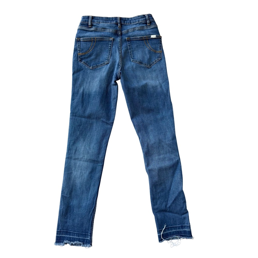 Maje High Rise Skinny Jeans Medium Wash Raw Step Hem FR 36 Measured 24"